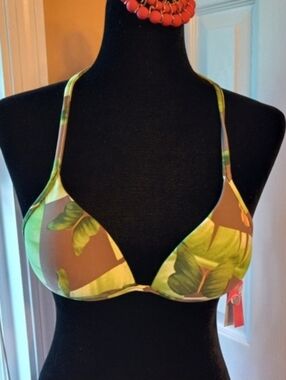 Cia Maritima Brazilian Bikini Tropical Palm & Butterfly Swim Top
